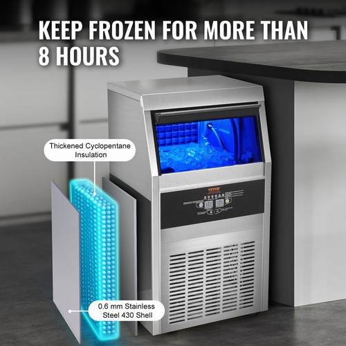 120LBS/24H Built-In Commercial Ice Maker Stainless Undercounter Ice Cube Machine - Picture 5 of 10