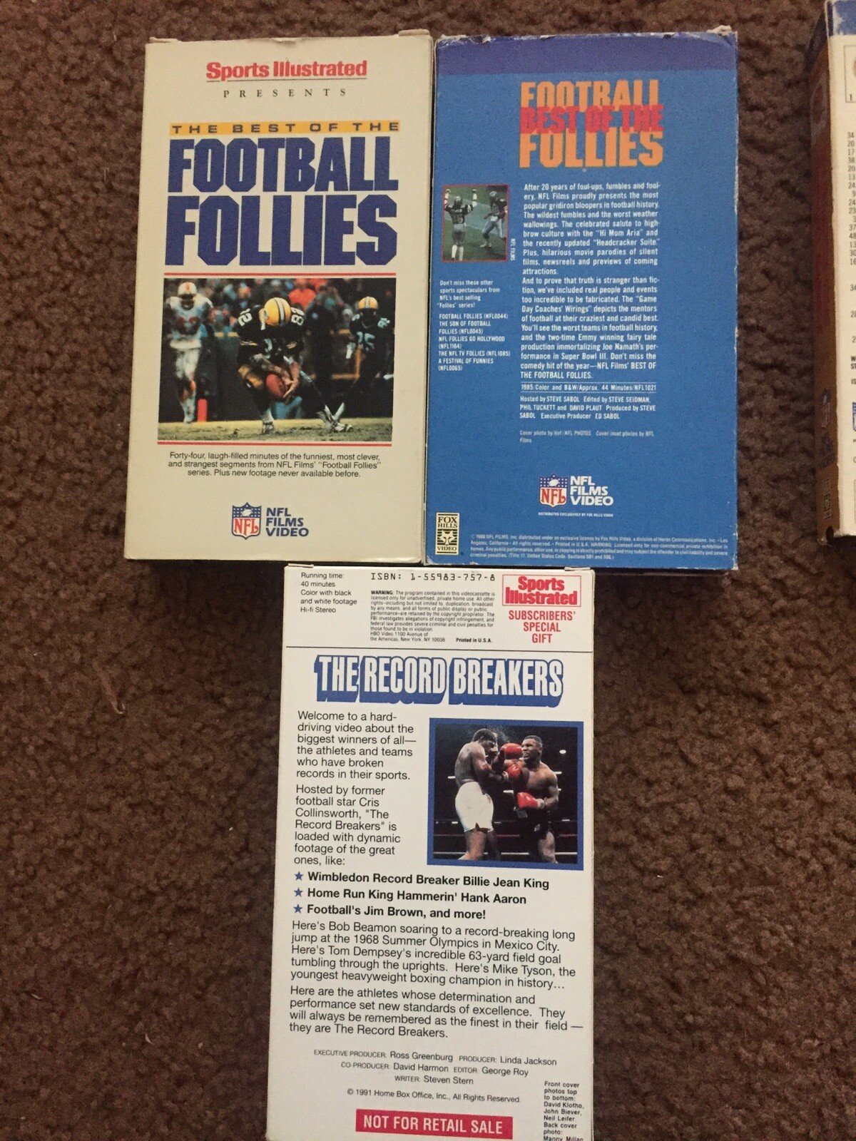 LOT OF 9 NFL FILMS VIDEO on VHS 80’s 90’s Football Follies Hidden NFL