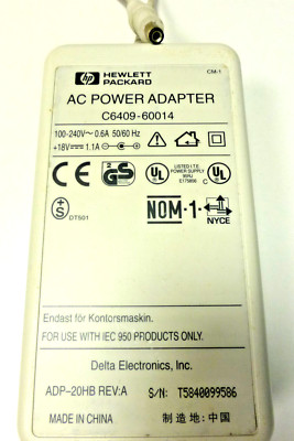 HP Hewlett Packard Drucker Netzteil C6409-60014 DC 18 V- 1.1A 5mm Hohlstecker