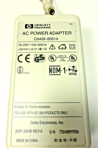 HP Hewlett Packard Drucker Netzteil C6409-60014 DC 18 V- 1.1A 5mm Hohlstecker