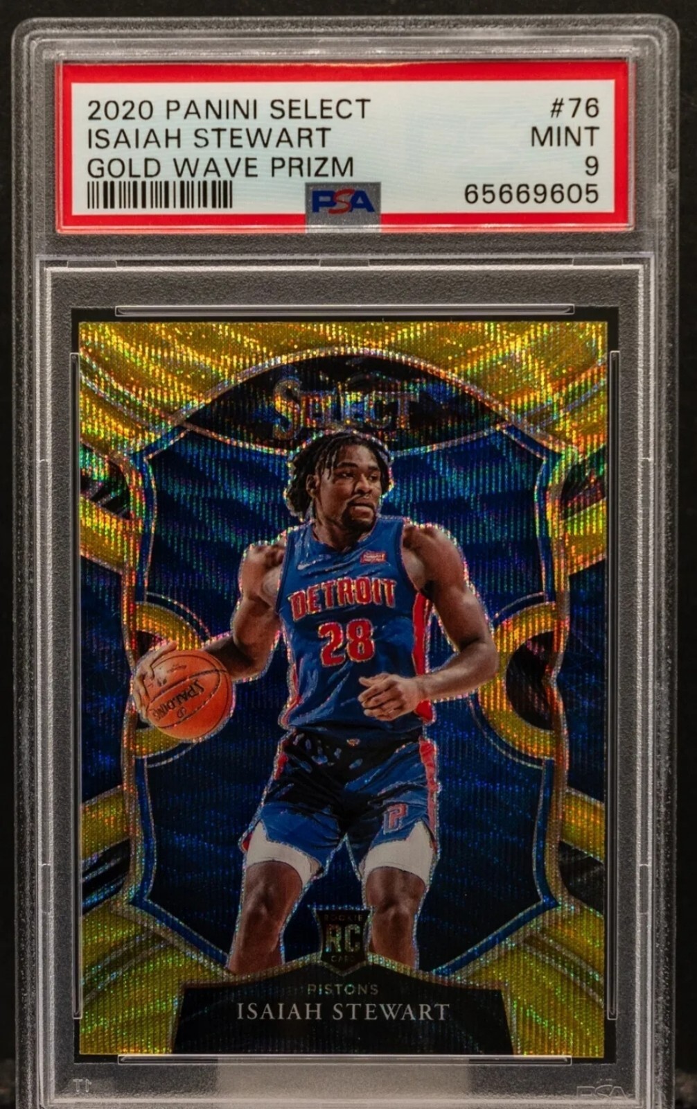 POP 1 SP ISAIAH STEWART 2020 Select Concourse 76 GOLD WAVE PRIZM RC Rookie PSA 9