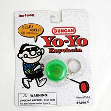 Duncan Green Yo-Yo Keychain 1998 Basic Fun  #551-0 New Sealed NEW Vintage