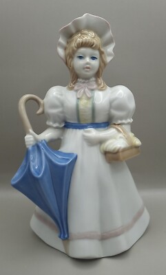 Vintage Grafenthal 34 GDR #12390 Girl Holding Umbrella & Basket German Porcelain