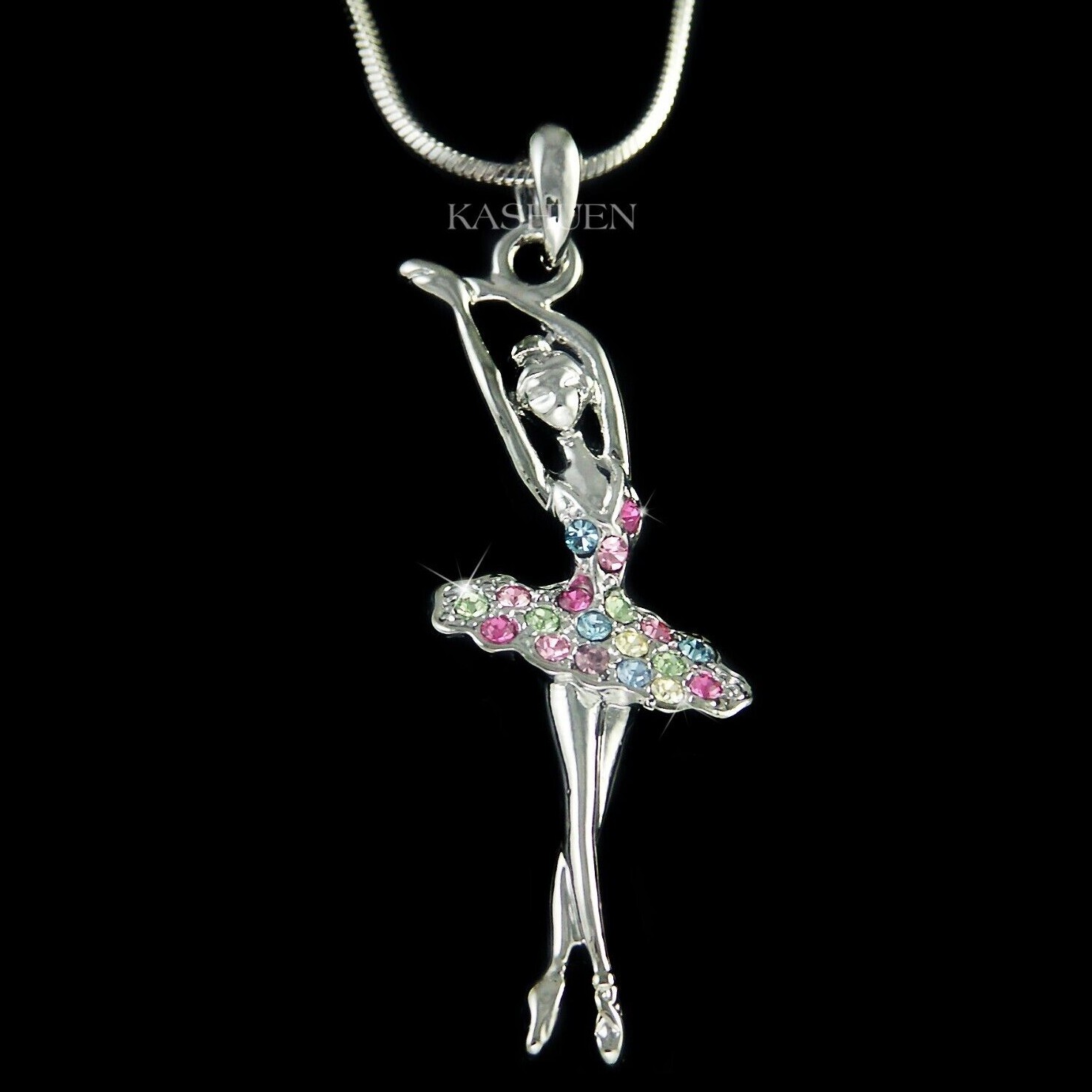 Arcoiris Bailarina ~Hecho con Cristales Swarovski Ballet Collar Joyería
