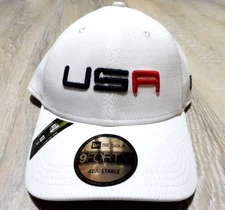 RYDER CUP USA GOLF HAT MENS ADJUSTABLE PRACTICE ROUNDS 2020 WHITE NEW ERA