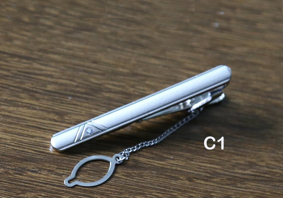 PISACORBATA PIN ALFILER CUELLO TIE CLIP 7 MODELOS ELEGANTE CABALLERO CORBATA - Imagen 2 de 4
