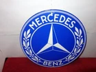 VINTAGE MERCEDES BENZ LUXURY CAR TRUCK SUV 12" GASOLINE OIL PORCELAIN METAL SIGN