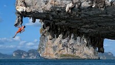 Landscape climbing nature water sea rocks vietnam men Custom Gaming Mat Desk
