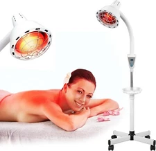 Infrared Therapy Lamp with Stand 275W Red & Near Infrared Light Timer Temp Cont.