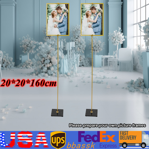 63in Metal Wedding Poster Easel Stand Adjustable Commercial Advertising Stand