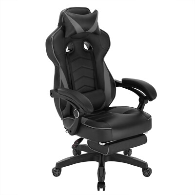 Gaming Stuhl Racing Stuhl Bürostuhl Drehstuhl Sportsitz Kunstleder Grau sb71gr