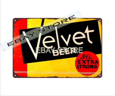 man cave bar club shop  Velvet Beer retro tin sign plaque