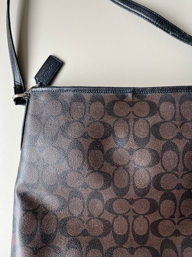 COACH SIGNATURE FILE ZIP HANDBAG CROSSBODY SHOULDER BAG PURSE F58297 - 第 5/14 張圖片
