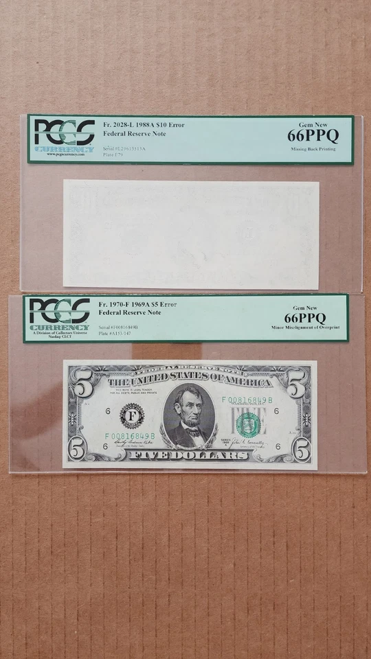 $1-$2-$5-$10-$20-$50-$100 FRN ERROR NOTE PCGS66PPQ - Image 3 of 4