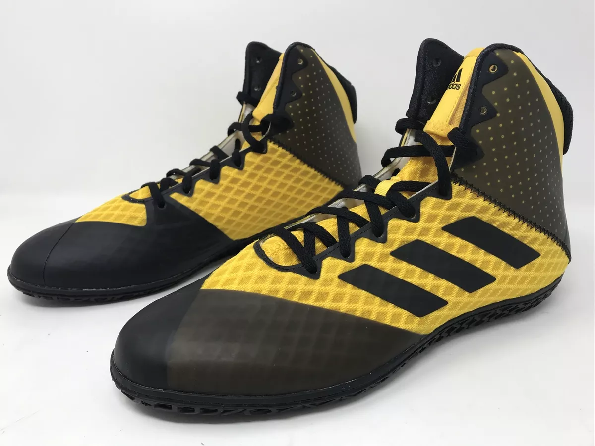 Adidas Mat Wizard 4 Men's Wrestling Shoes Black Yellow BC0531 Size US 9