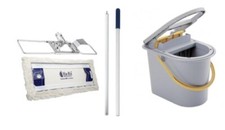 Ha-Ra 42cm BODENEXPRESS Metall Halter, Stiel + Bodenfaser lang + Pressbutler 15L