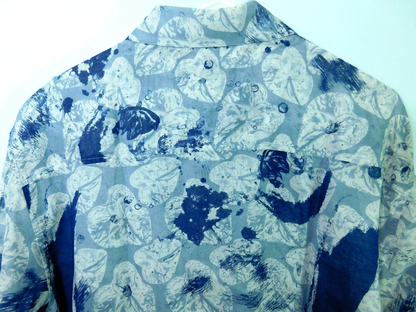 Vtg Tommy Hilfiger Camp Shirt Men's Large Blue Rare Abstract Floral Aloha Cotton image 7