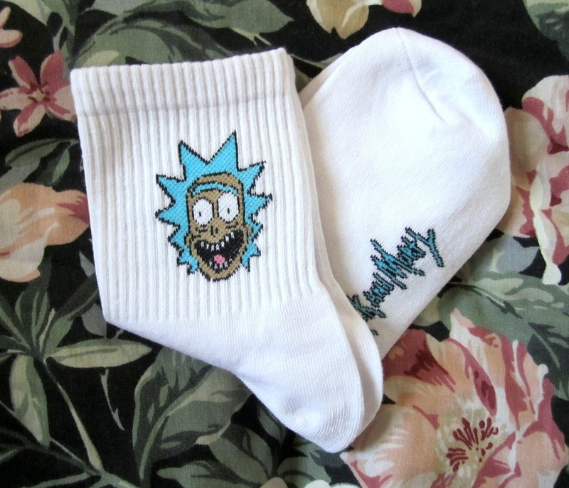 Rick & Morty Socks White - Womens Girls Unisex
