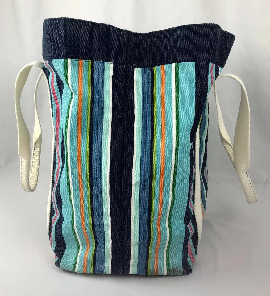 "Bolso de Mano Pottery Barn Bolso a Rayas Multicolor Tamaño Mediano/Grande 13""x8""x15""" Foto 2 de 4
