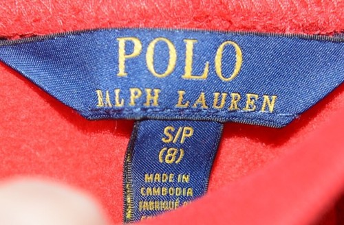 Polo Ralph Lauren Size 8 Small Red Color White Drawstring Joggers - Picture 5 of 7