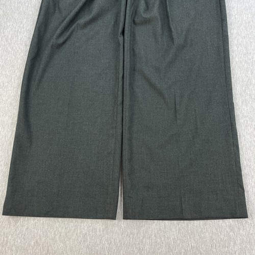 Banana Republic Wide-Leg Flannel Trouser Pants Womens 10 Dark Gray Pleated NEW - 第 3/16 張圖片