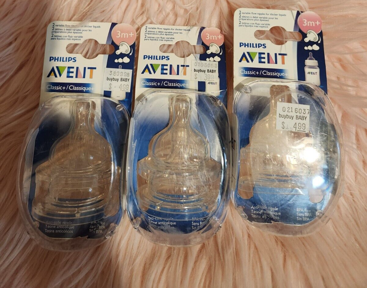 Philips AVENT Classic Newborn Flow Nipples 3m+3 Packs of NEW