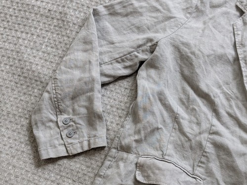 Wrap London Blazer Women 10 Gray 100% Linen Unstructured Sport Coat - Picture 3 of 14