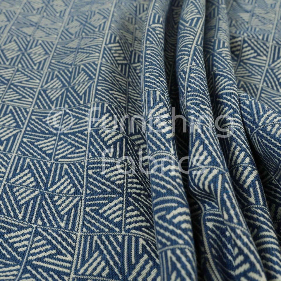 New Semi Plain Pattern Chenille Textured Blue Colour Curtain Upholstery Fabric