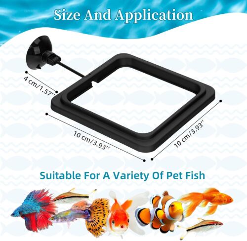 Fish Feeding Ring Square Floating Feeder with Suction Cup for Betta Goldfish - Picture 2 of 7