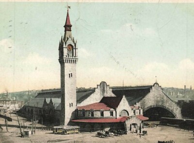 c1905 Union Station Worcester Massachusetts Horse Buggy  P10