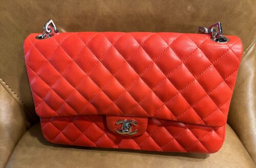 Chanel Red (Poppy) Valentine Limited Edition and Unique Bag with Hearts Handle