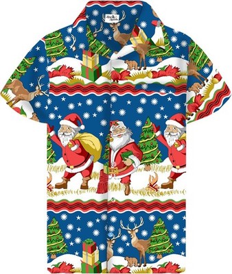 King Kameha Funky Hawaiihemd Herren Kurzarm Fronttasche Hawaii-Print