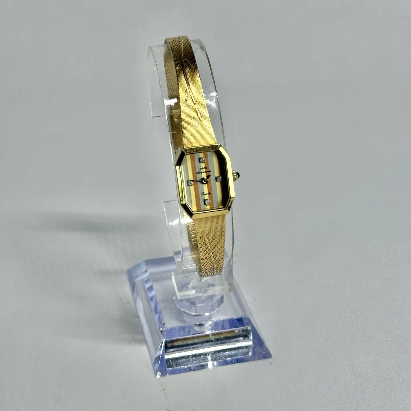 JULES Jurgensen 510 Quartz Analog Gold Tone Women Vintage Watch W658 *WORKING