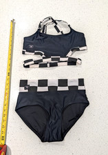 DOUBLE TROUBLE Kandi Kouture Dance Set Top Briefs Small TS 3/5 Checkered Checker