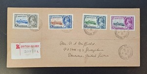 British Guiana Cover 1935 KGV Silver Jubilee Set Registered Cover #59870 