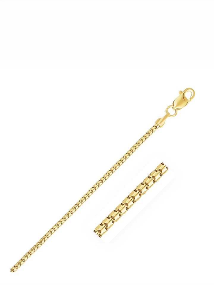 Cadena de hielo de oro amarillo de 14k 1.3mm, 20", cierre de garra de langosta, 2.45 gramos, Foto 3 de 4