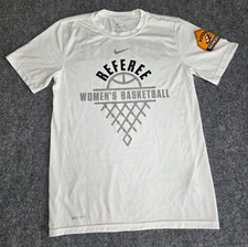 Camiseta Nike Árbitro Mujer Baloncesto Dri Fit Blanca Pequeña Árbitro Escuela Parche