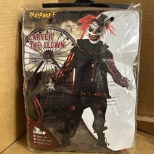 Spirit Carver The Clown Scary Halloween costume children's size Large red fright