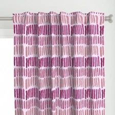 Pink Stripes Painterly Blush And Pink Printed Custom Curtain Panel Set Of 2