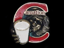 TI11150 VINTAGE 1991 **CARNATION**ADVERTISEMENT BELT BUCKLE