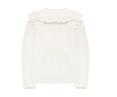 Monnalisa Girls White Ruffle Long Sleeve Blouse Size 12