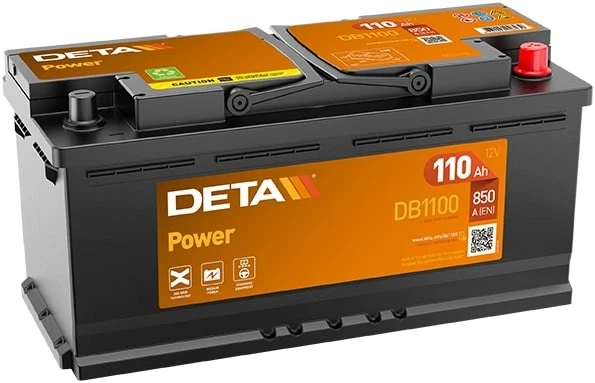 Batería de arranque DETA DB1100 para ALPINA, AUDI, BMW, CITROËN, FIAT, IVECO, LAND ROVER, LE Foto 2 de 3