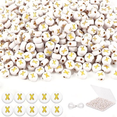 500PCS DIY Gold Letter Beads   Ideal for Bracelets and Accessories