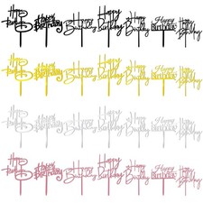 28PCS Acrylic Happy Birthday Cake Topper Birthday Cupcake Topper Cake Pick De...