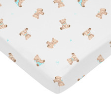 100 Natural Cotton Fitted Mini Crib Sheet 38" X 24" - Soft Breathable Small N