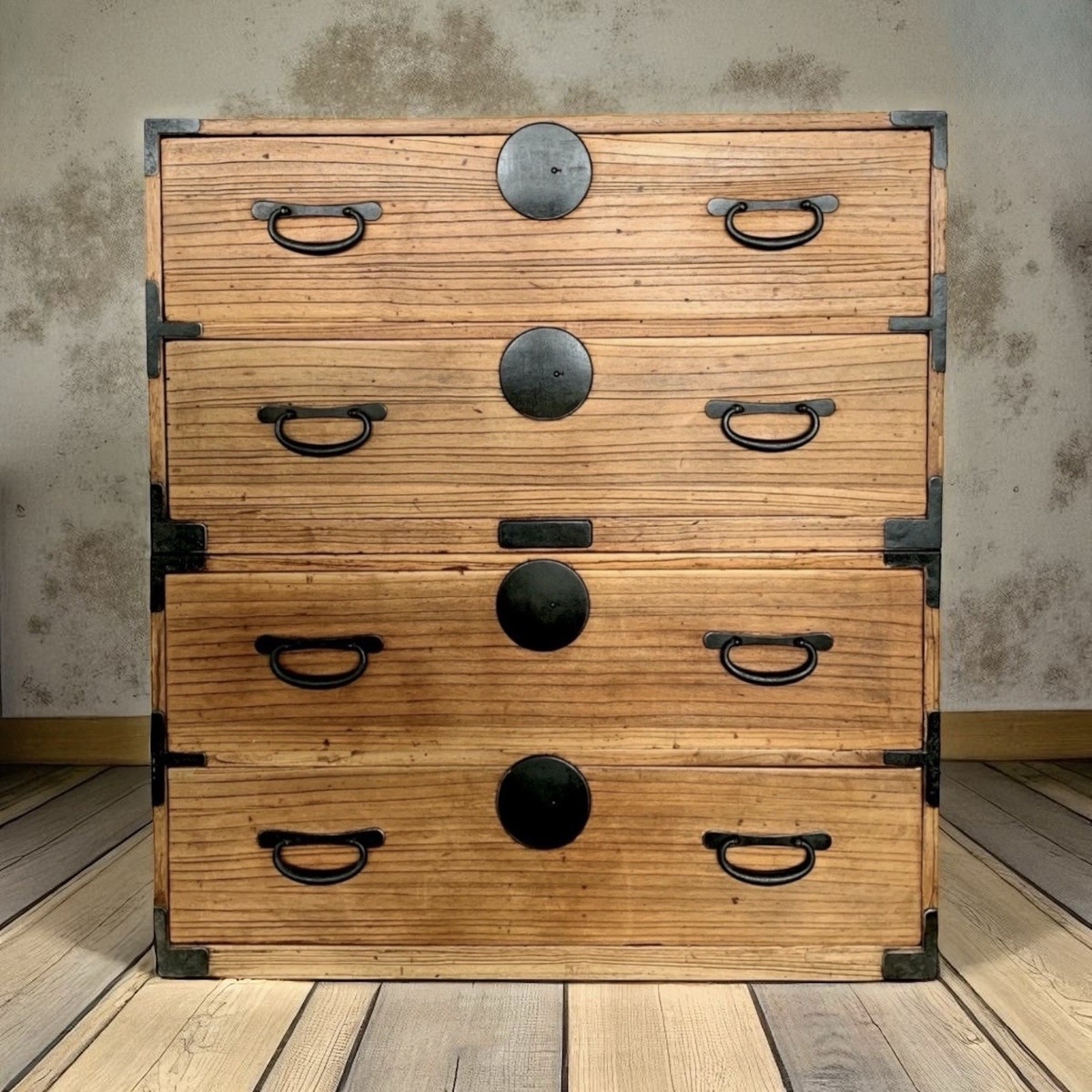 Antique Japanese signed Tansu Chest Kiri wood Meiji Period | eBay