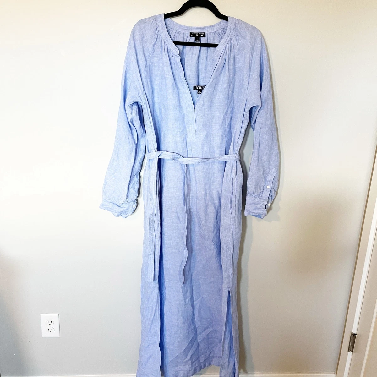 chinese dress ladies J. Crew Peach Linen Relaxed Fit Shirt Dress- Size XL (sold out online)   The Saved Collection