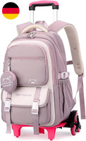 Tanou Schulrucksack Trolley FüR MäDchen, 30L Rucksack Teenager Mit Rollen | Abne