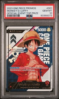 One Piece TCG Monkey D. Luffy Serial Prize Card ST01-001 PSA 10 | eBay