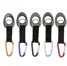 5Pack Silicone Water Bottle Holder Hook with Carabiner Clip for 12oz 17oz 25oz